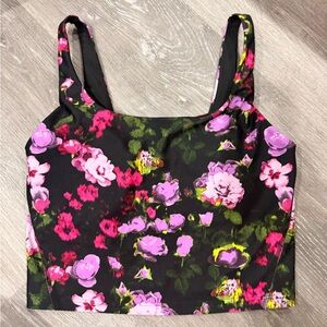 Old Navy Floral Crop Top - Black and Pink